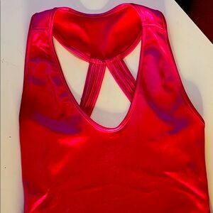 Red Sleeveless Satin Top